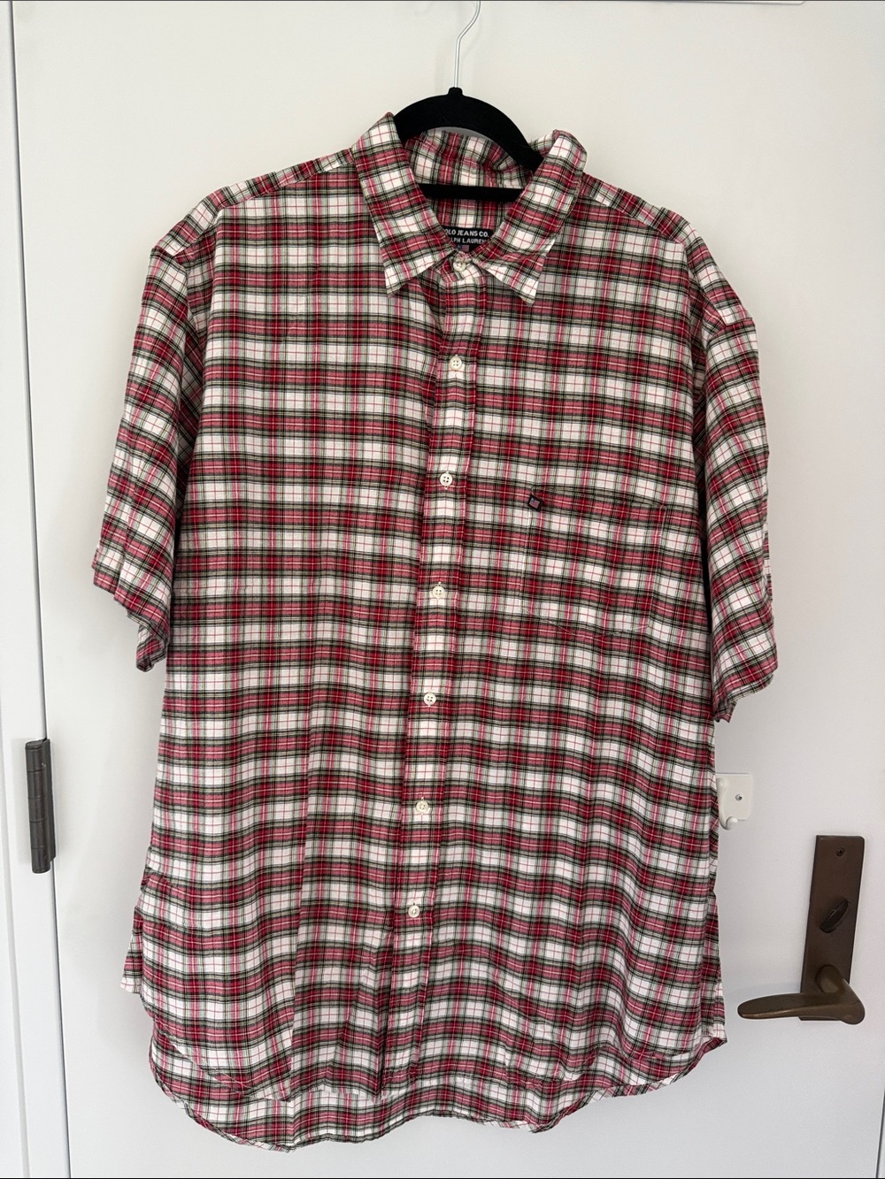 Vintage Polo Jeans Co Ralph Lauren Plaid  Short-Sleeve Button-Down Shirt